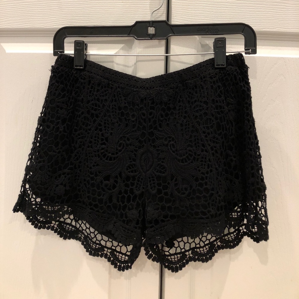 Black laced shorts